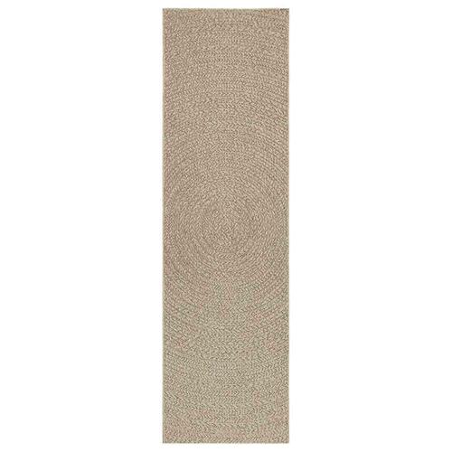 Gulvtæppe ZIZUR beige 80x250 cm jute-look indendørs og udendørs