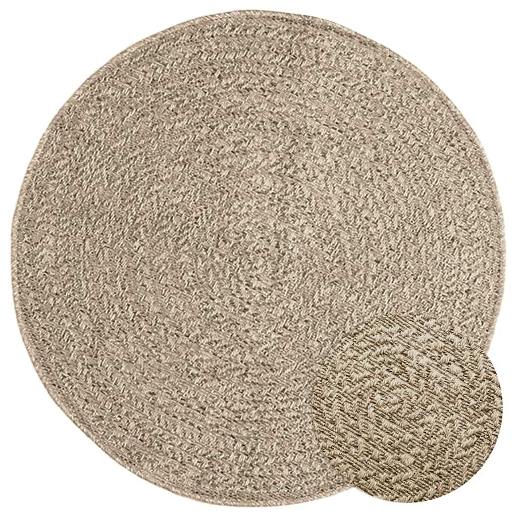 Gulvtæppe ZIZUR beige Ø 90 cm jute-look indendørs og udendørs