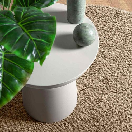 Gulvtæppe ZIZUR beige Ø 90 cm jute-look indendørs og udendørs
