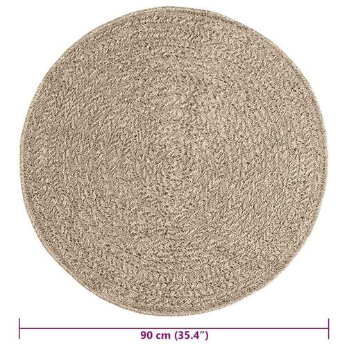 Gulvtæppe ZIZUR beige Ø 90 cm jute-look indendørs og udendørs