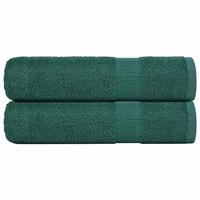 Håndklæder 2 stk. 70x140 cm 360 g/m2 100 % bomuld grøn