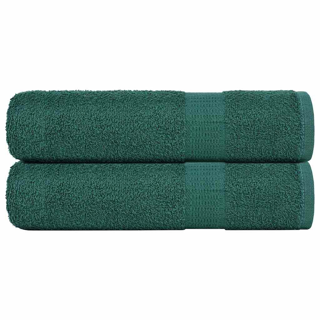 Håndklæder 2 stk. 70x140 cm 360 g/m2 100 % bomuld grøn