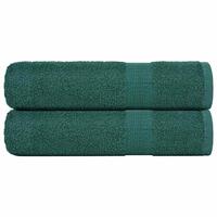 Badehåndklæder 2 stk. 100x150cm 360g/m2 100% bomuld grøn