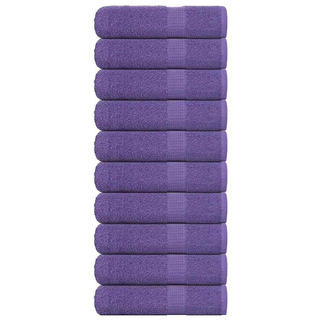 Håndklæder 10 stk. 70x140 cm 360 g/m2 100 % bomuld lilla