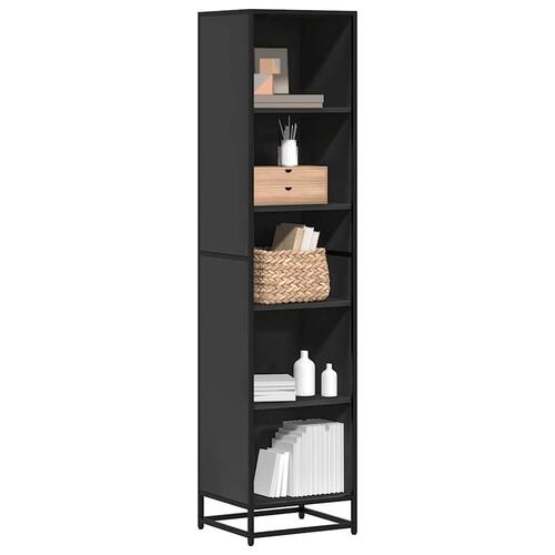 Bogreol 40x35x170,5 cm konstrueret træ sort
