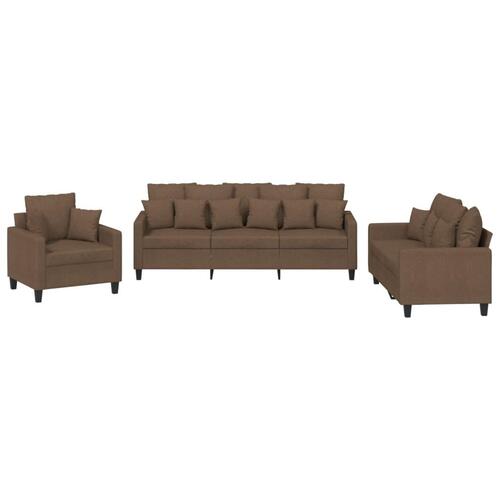 3 personers sofa med puder stof brun