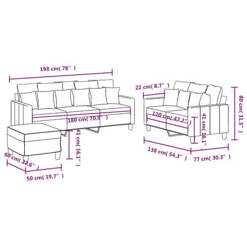 3 personers sofa med hynder stof brun