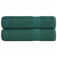 Håndklæder 2 stk. 50x100 cm 360 g/m2 100 % bomuld grøn