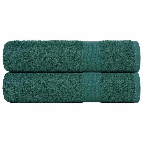 Håndklæder 2 stk. 50x100 cm 360 g/m2 100 % bomuld grøn