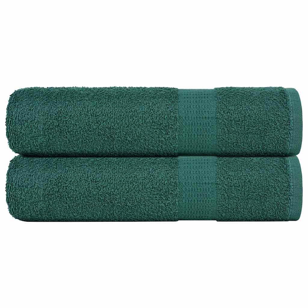 Håndklæder 2 stk. 50x100 cm 360 g/m2 100 % bomuld grøn