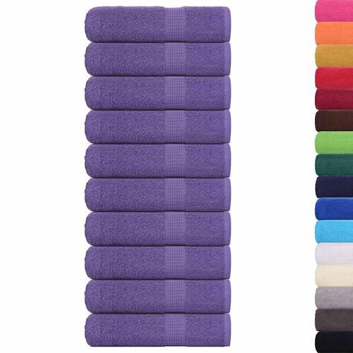Håndklæder 10 stk. 50x100 cm 360 g/m2 100 % bomuld lilla