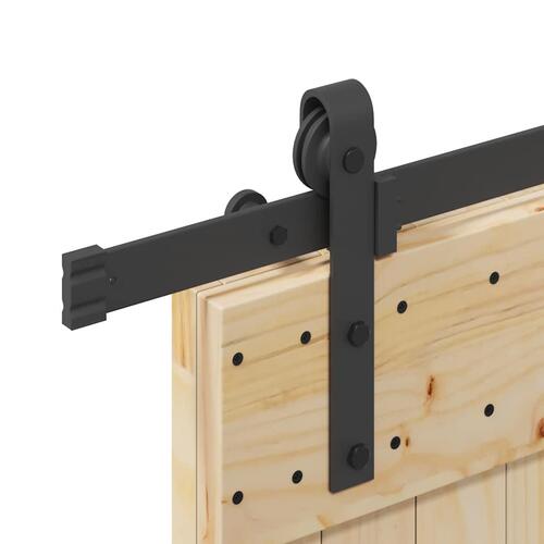Skydedør med monteringssæt 80x210 cm massivt fyrretræ