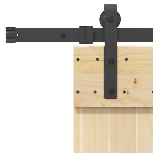Skydedør med monteringssæt 80x210 cm massivt fyrretræ