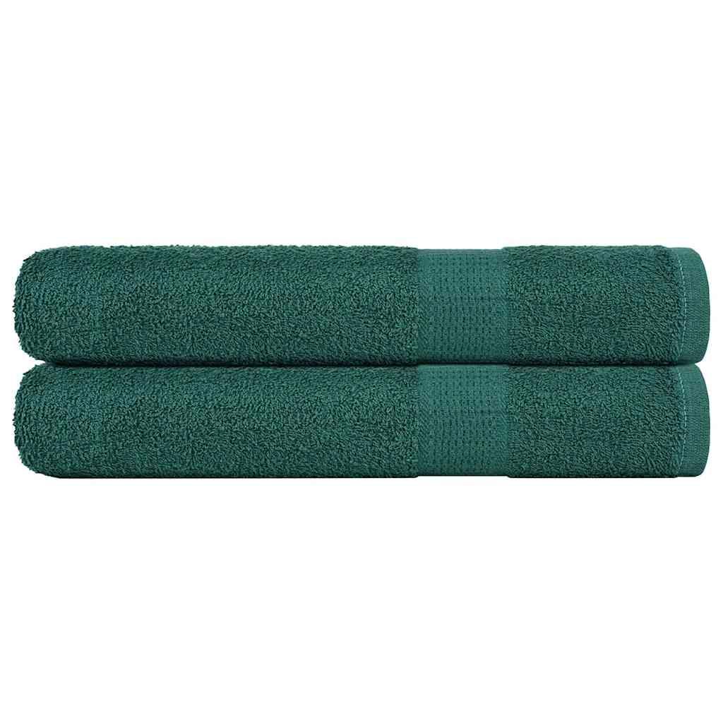 Håndklæder 2 stk. 100x200 cm 360 g/m2 100 % bomuld grøn