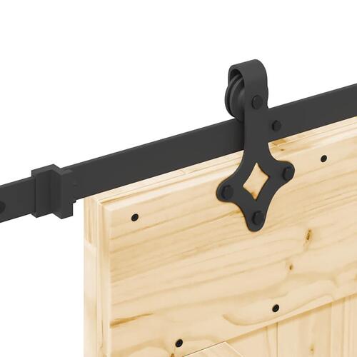 Skydedør med monteringssæt 70x210 cm massivt fyrretræ
