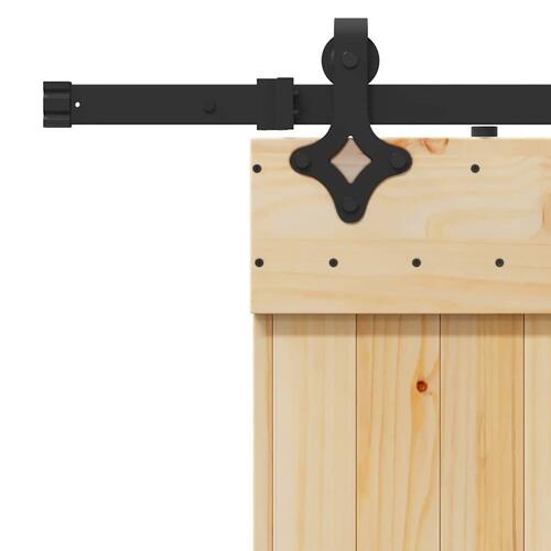 Skydedør med monteringssæt 80x210 cm massivt fyrretræ
