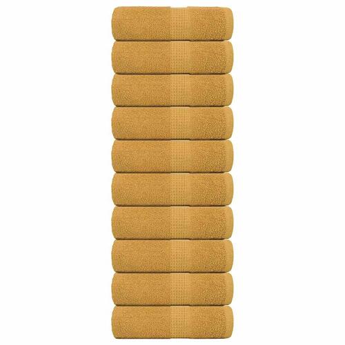 Håndklæder 10 stk. 30x30 cm 360 g/m2 100 % bomuld guldfarvet