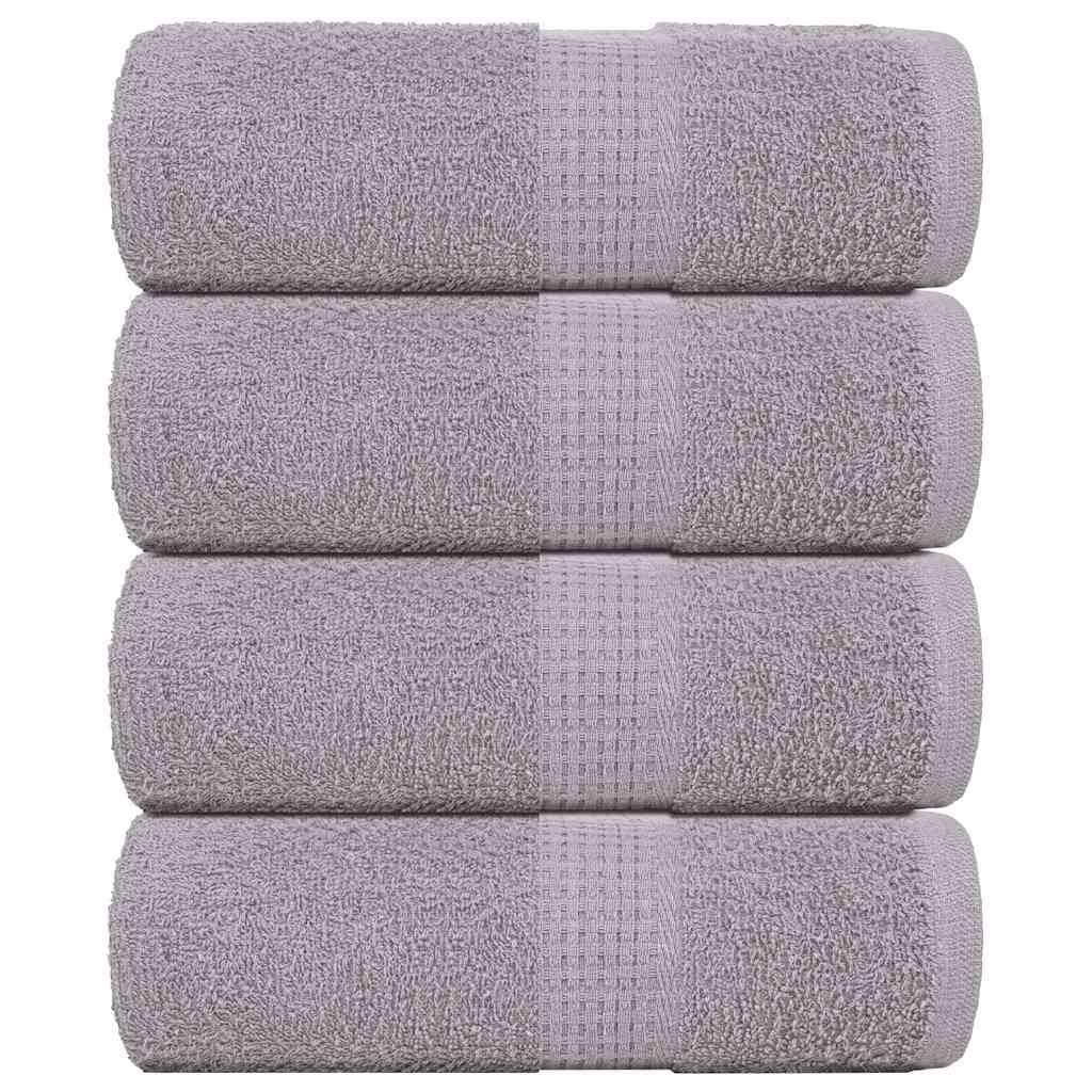 Gæstehåndklæder 4 stk. 30x50 cm 360 g/m2 100 % bomuld grå