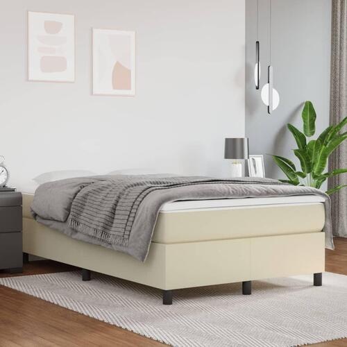 Sengeramme 120x200 cm kunstlæder cremefarvet