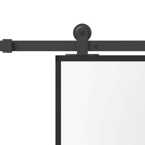 Skydedør med hardwaresæt 76x205 cm hærdet glas og aluminium