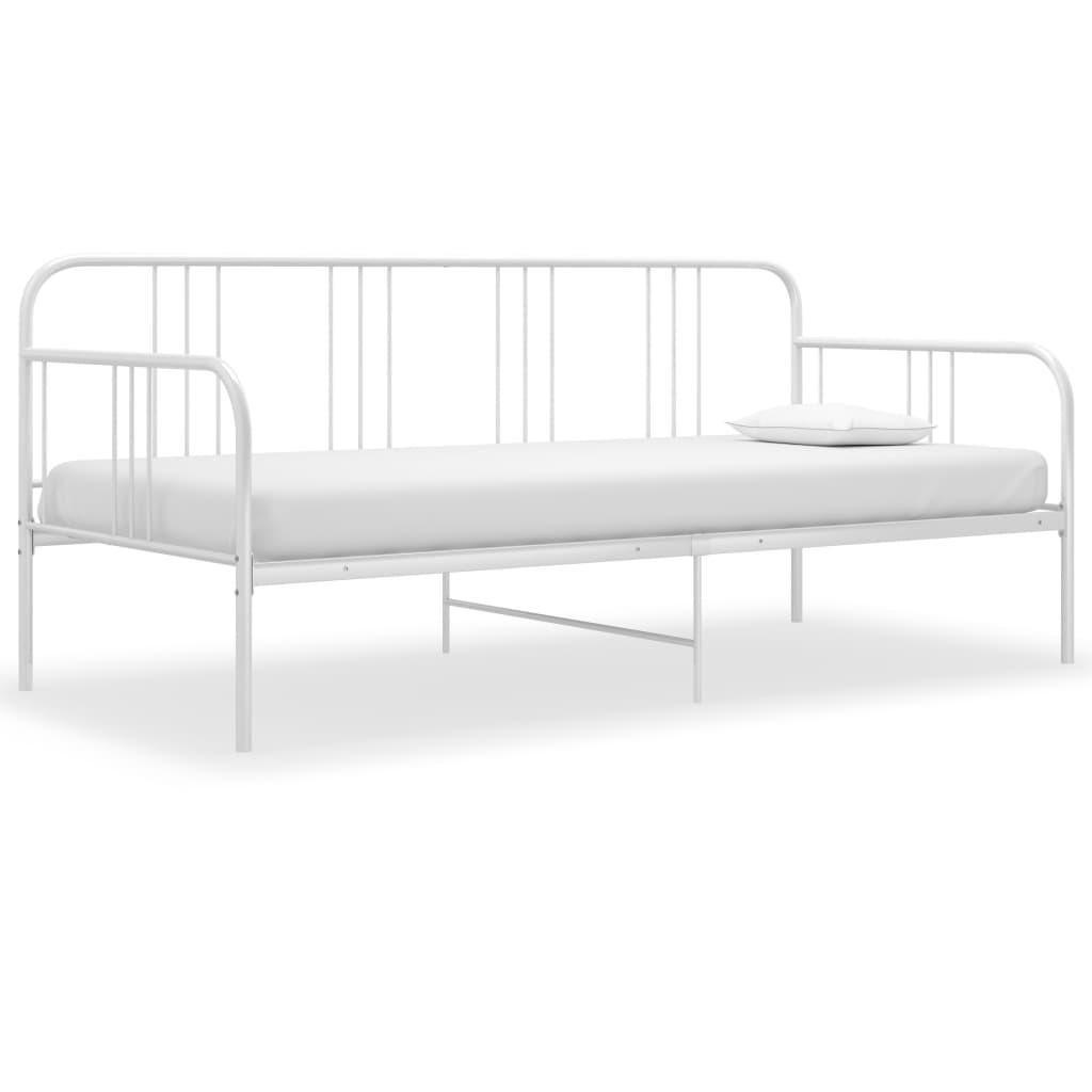Sengestel til udtræksseng 90x200 cm metal hvid