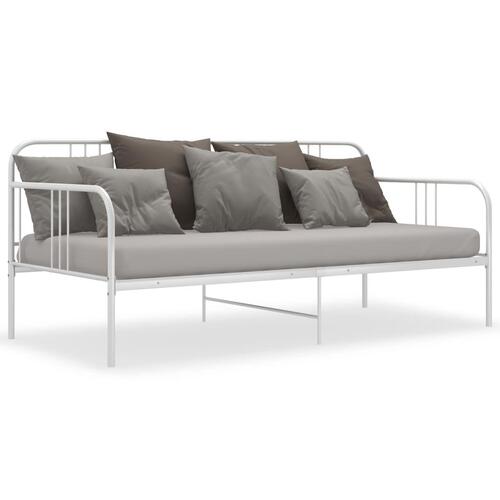 Sengestel til udtræksseng 90x200 cm metal hvid