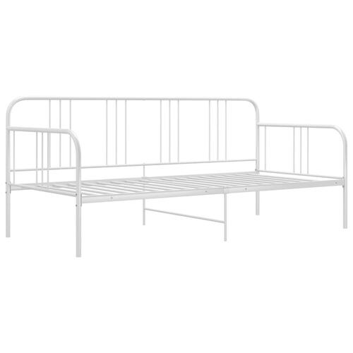 Sengestel til udtræksseng 90x200 cm metal hvid