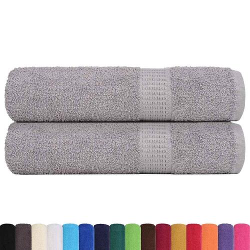 Håndklæder 2 stk. 70x140 cm 360 g/m2 100 % bomuld grå