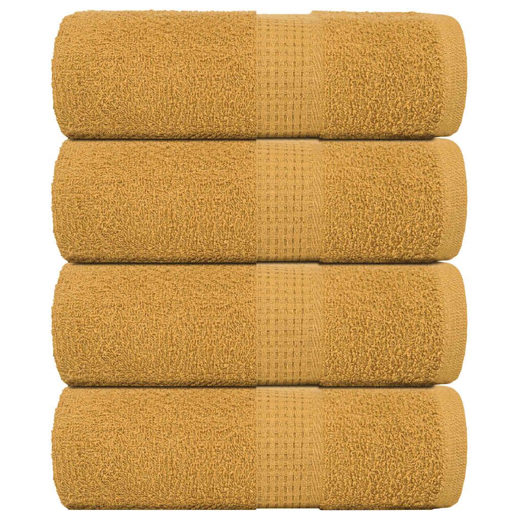 Gæstehåndklæder 4stk. 30x50cm 360 g/m2 100 % bomuld guldfarvet