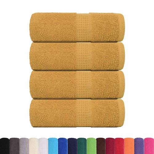 Gæstehåndklæder 4stk. 30x50cm 360 g/m2 100 % bomuld guldfarvet
