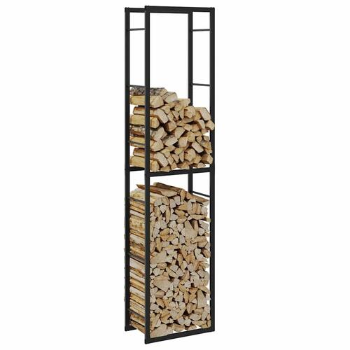 Brændestativ 50x30x209 cm stål sort
