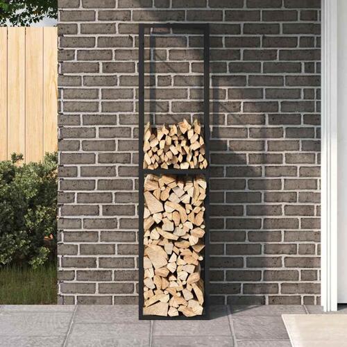 Brændestativ 50x30x209 cm stål sort