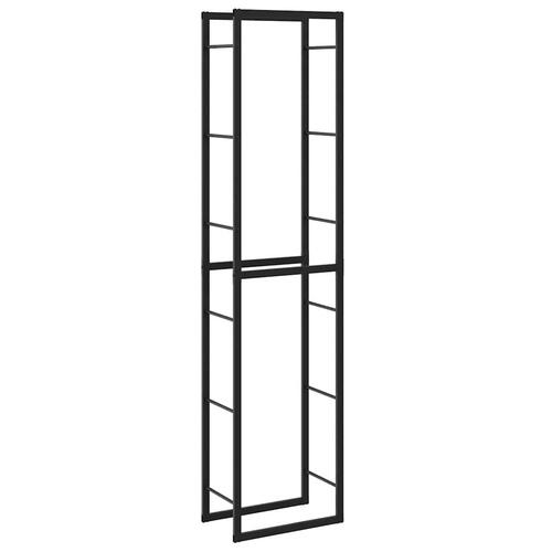 Brændestativ 50x30x209 cm stål sort