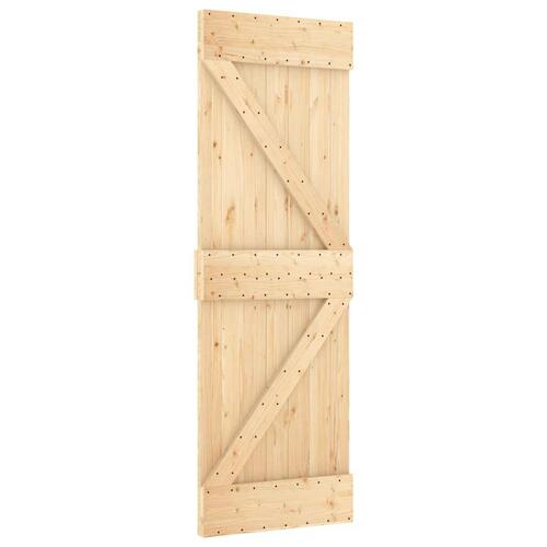 Skydedør med monteringssæt 70x210 cm massivt fyrretræ