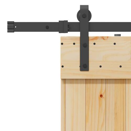 Skydedør med monteringssæt 100x210 cm massivt fyrretræ