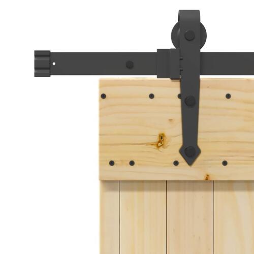 Skydedør med monteringssæt 80x210 cm massivt fyrretræ