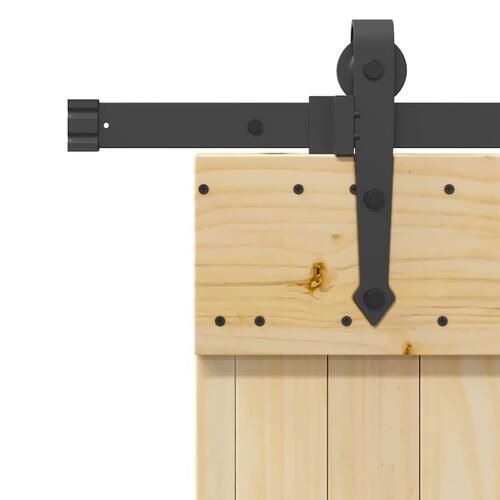 Skydedør med monteringssæt 80x210 cm massivt fyrretræ