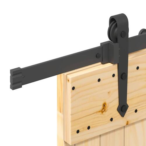 Skydedør med monteringssæt 80x210 cm massivt fyrretræ