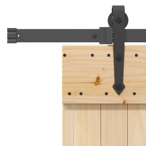 Skydedør med monteringssæt 80x210 cm massivt fyrretræ