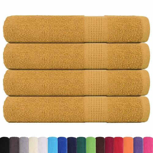 Saunahåndklæder 4stk. 80x200cm 360g/m2 100 % bomuld guldfarvet