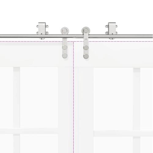 Hardwarekit til skydedør 200 cm rustfrit stål sølvfarvet