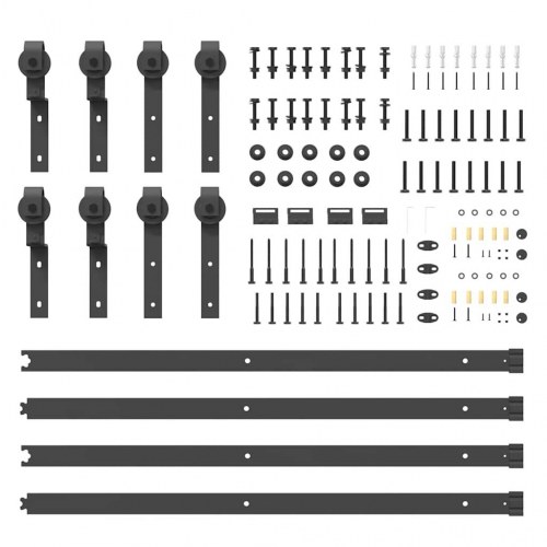 Skinnesæt til skydedør 366 cm stål sort