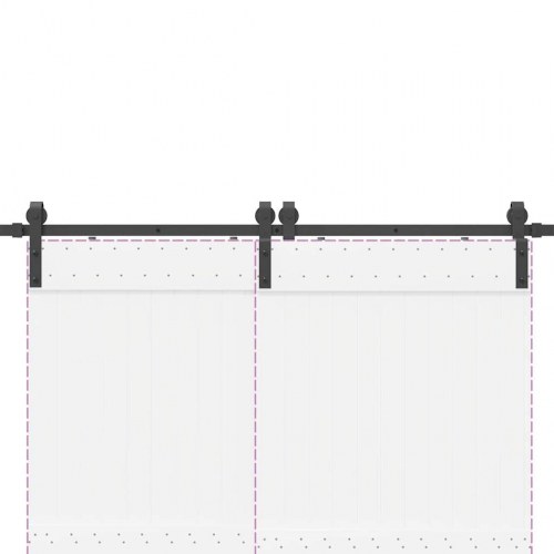 Skinnesæt til skydedør 366 cm stål sort