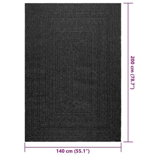 Gulvtæppe ZIZUR 140x200cm jute-look indendørs udendørs