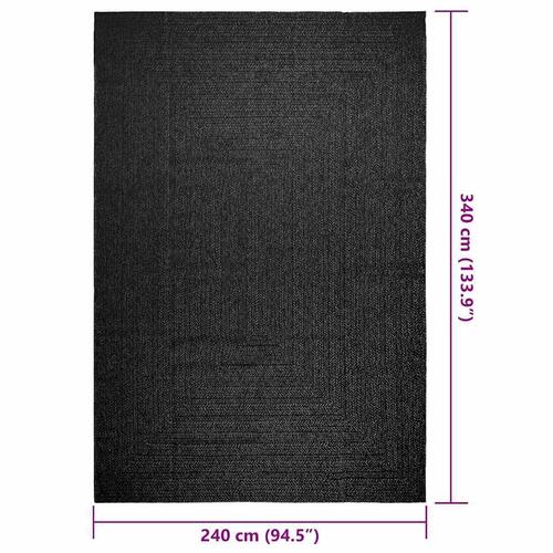 Gulvtæppe ZIZUR 240x340cm jute-look indendørs udendørs