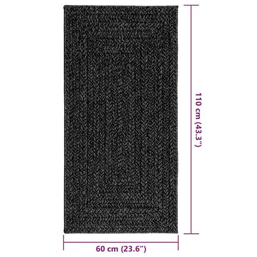 Gulvtæppe ZIZUR 60x110 cm jute-look indendørs udendørs