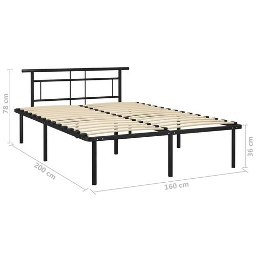 Sengestel 160x200 cm metal sort