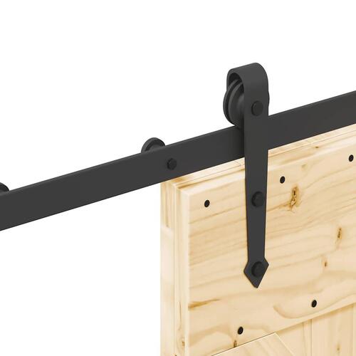 Skydedør med monteringssæt 85x210 cm massivt fyrretræ