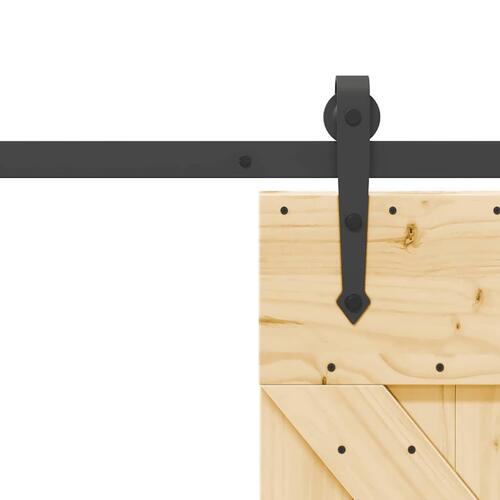 Skydedør med monteringssæt 85x210 cm massivt fyrretræ