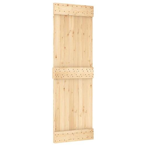 Skydedør med monteringssæt 70x210 cm massivt fyrretræ